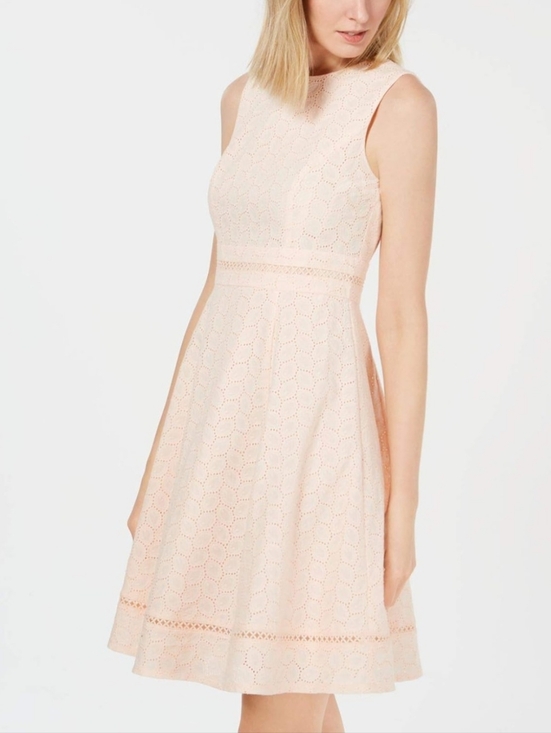 Calvin Klein Dresses & Skirts - Calvin Klein Women's Sleeveless Cotton Eyelet Fit and Flare Dress Blossom 14